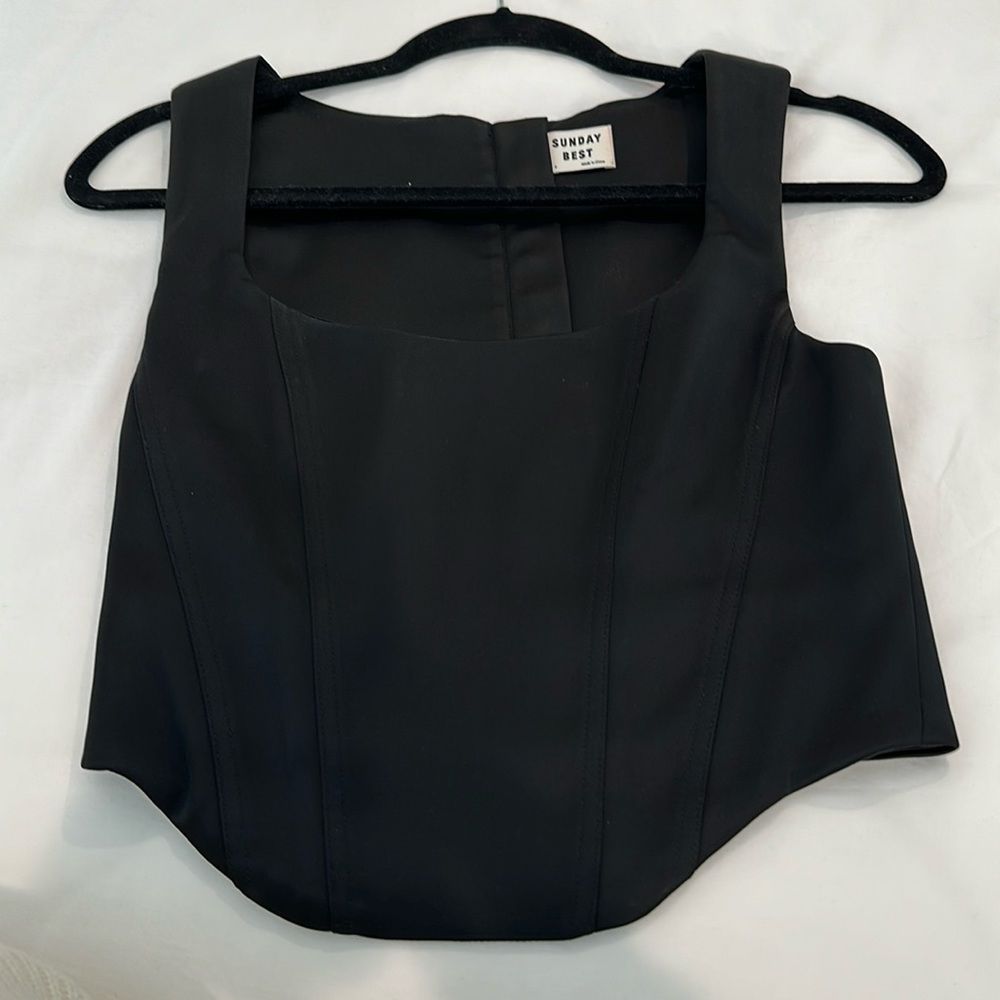 Sundays best satin black bustier top
